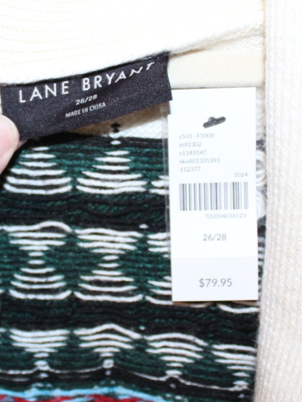 NWT Lane Bryant western style open front sweater 26/28 pretty! - Picture 2 of 6